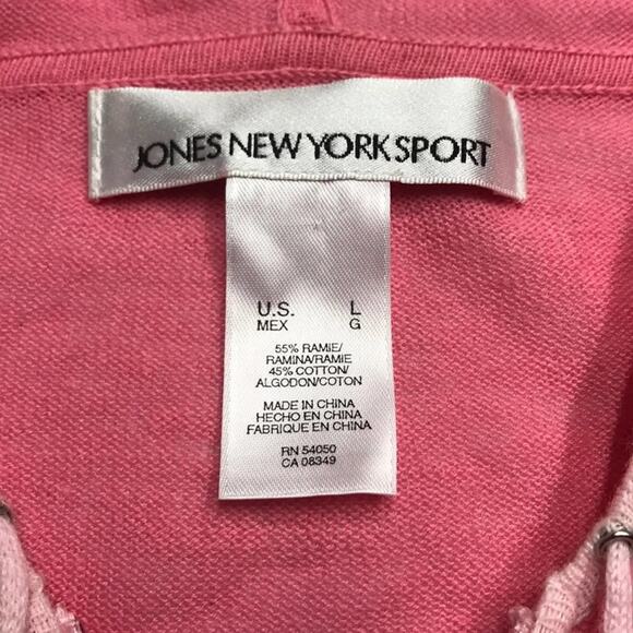 JONES NEW YORK Lightweight Full Zip Pink Shirt - Picture 3 of 3